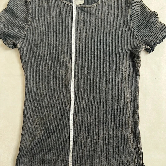 NWOT Anthropologie Caution To The Wind Top Womens Medium Brown Ribbed Blouse - Picture 6 of 6